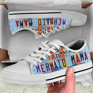 Mermaid Mama - Women’s Low Top Shoes White