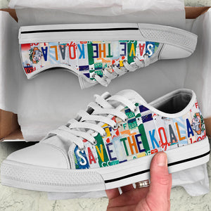 Save The Koala - Unisex Low Top Shoes White