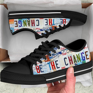 Be The Change - Unisex Low Top Shoes Black