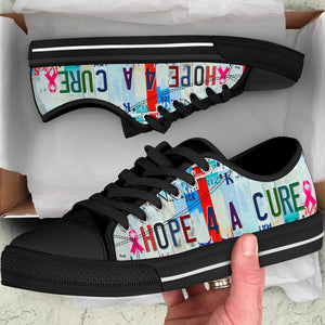 Hope For A Cure - Unisex Low Top Shoes Black