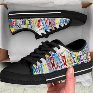 Autism Awareness - Unisex Low Top Shoes Black